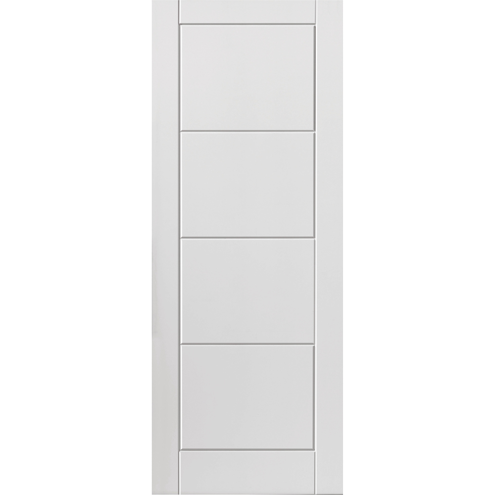 JB Kind Modern Moulded Quattro White Primed Internal Door 1981 x 838mm Image 1