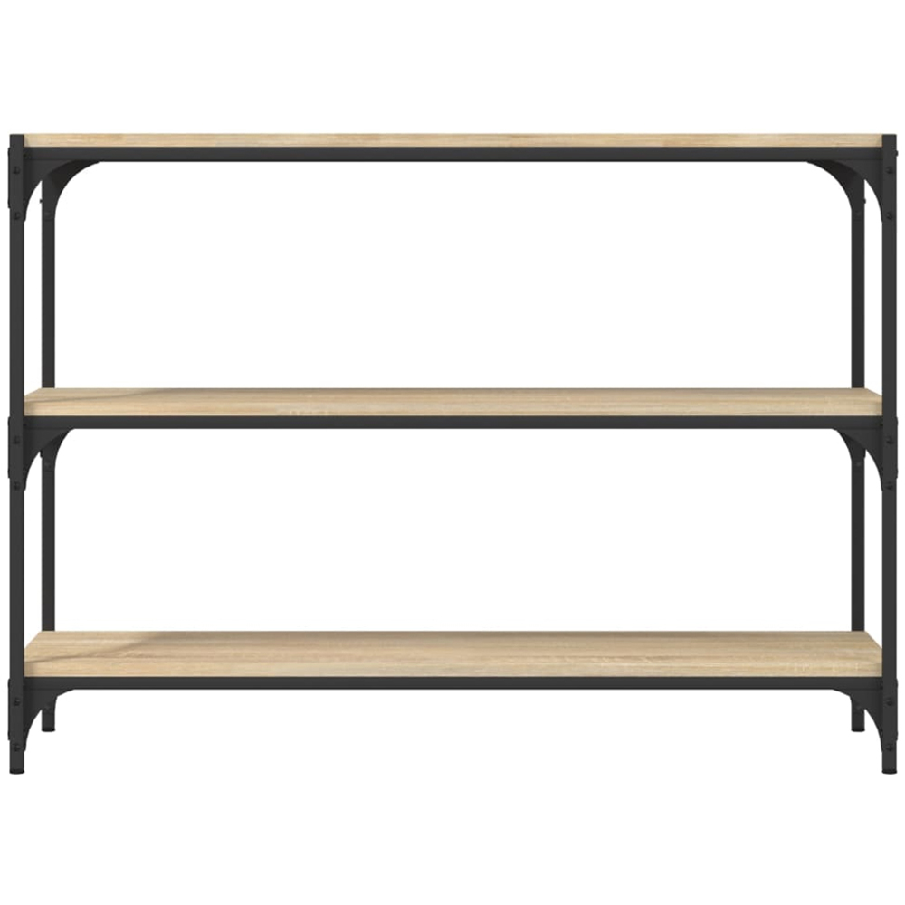 vidaXL 3 Shelf Sonoma Oak Processed Wood and Steel Bookcase Image 3