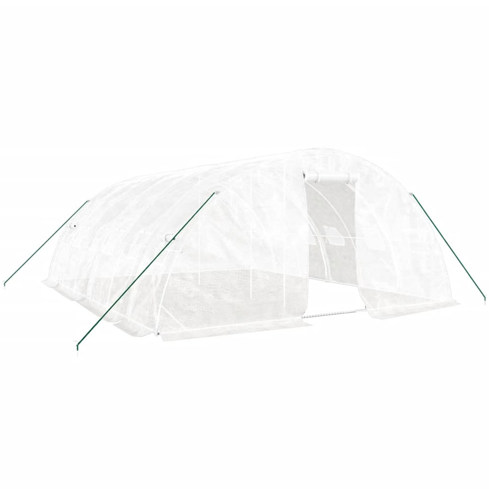 vidaXL White Polyethylene Galvanised Steel Frame 19.6 x 16.4ft Greenhouse Image 1