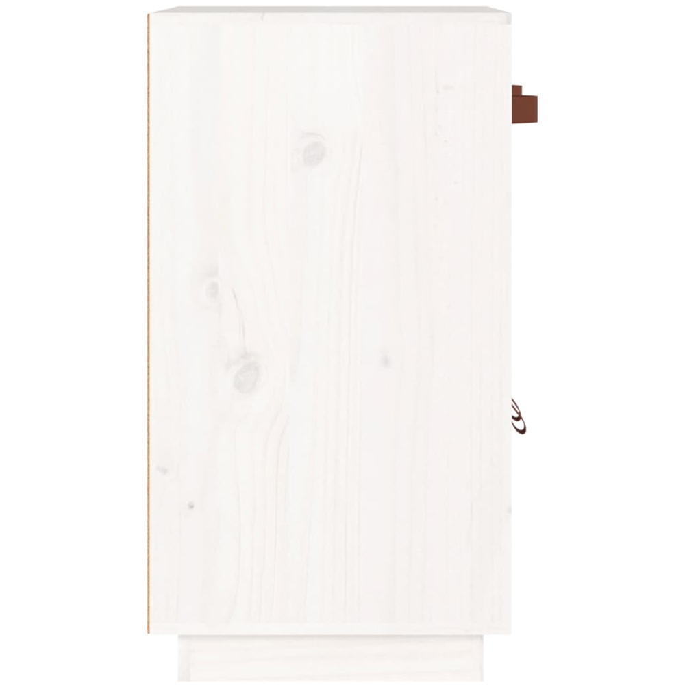 vidaXL 2 Door Single Drawer White Solid Pine Wood Sideboard Image 5
