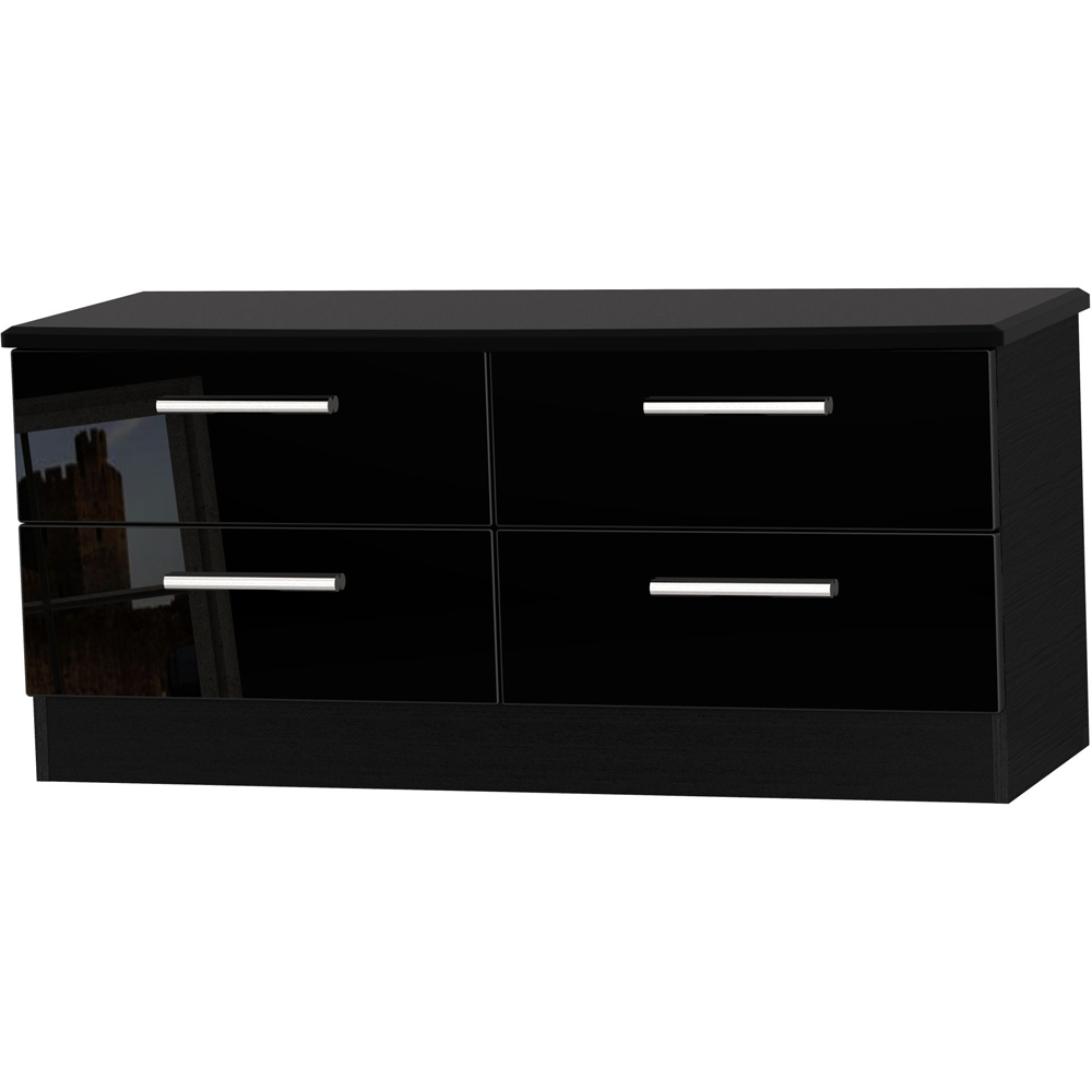 Crowndale Knightsbridge 4 Drawer Black Gloss and Black Bed Box Ready Assembled Image 2