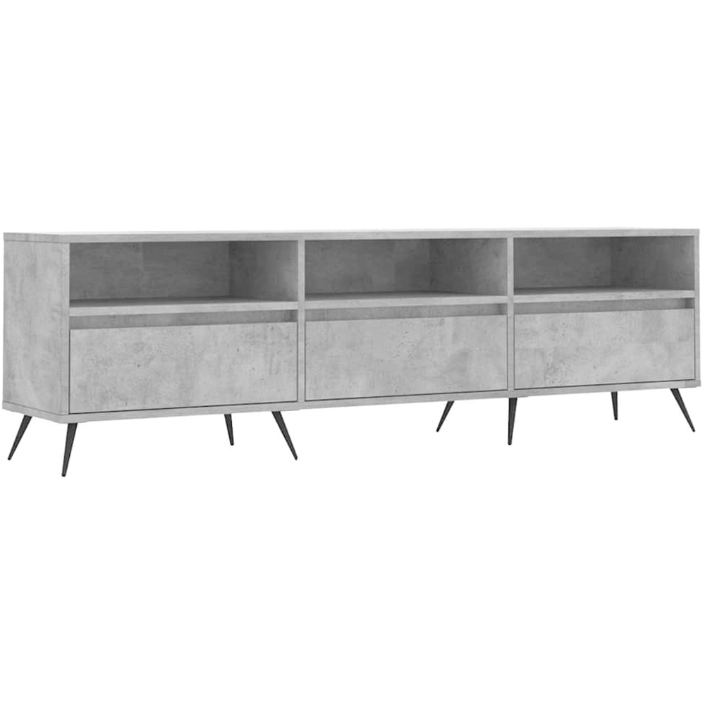 vidaXL 3 Door 3 Shelf Concrete Grey TV Cabinet Image 2