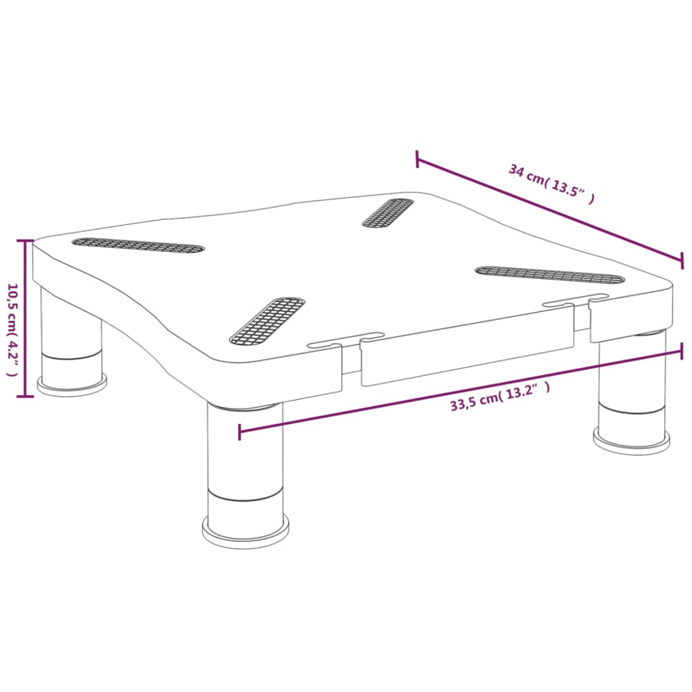 vidaXL Black Monitor Stand Image 8