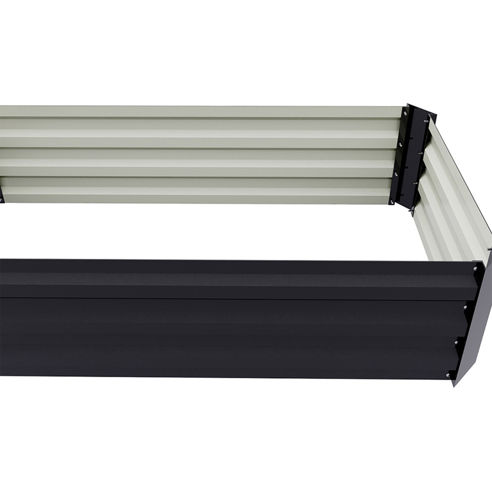 Living and Home Black Rectangular Galvanised Steel Raised Garden Bed 100cm Image 7