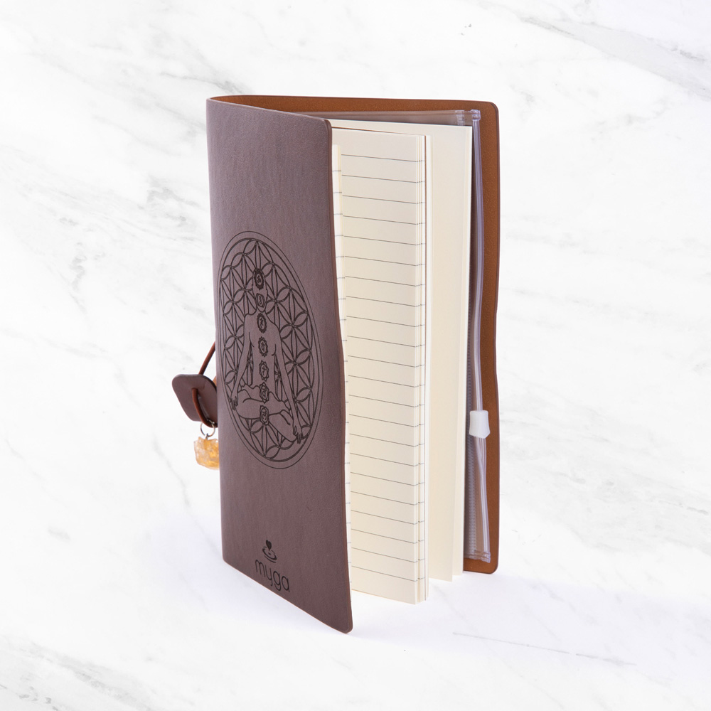 Myga Red Brown Meditation Chakra Crystal Notebook Image 2