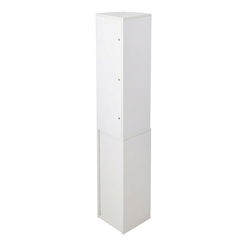 Living and Home Single Door Single Drawer White Corner Cabinet Image 6