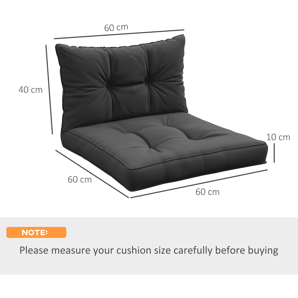 Outsunny Charcoal Grey Seat Cushion Replacement Set of 4 Image 7