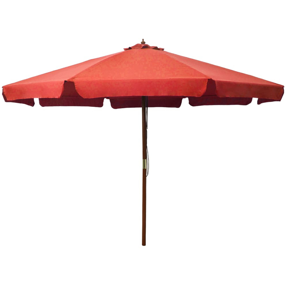 vidaXL Brown Garden Parasol with Wooden Pole 3.3m Image 1