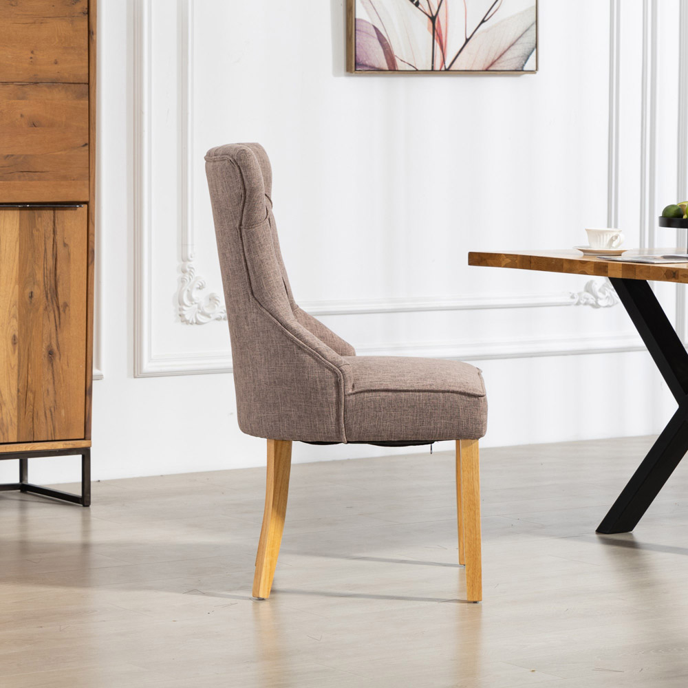 Artemis Home Tiana Set of 2 Dark Brown Fabric Dining Chair Image 3