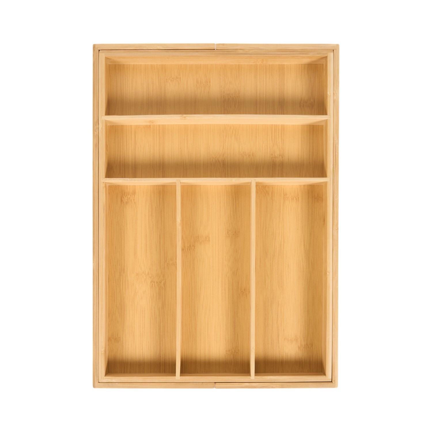 Large Extending Bamboo Cutlery Tray Natural Image 1