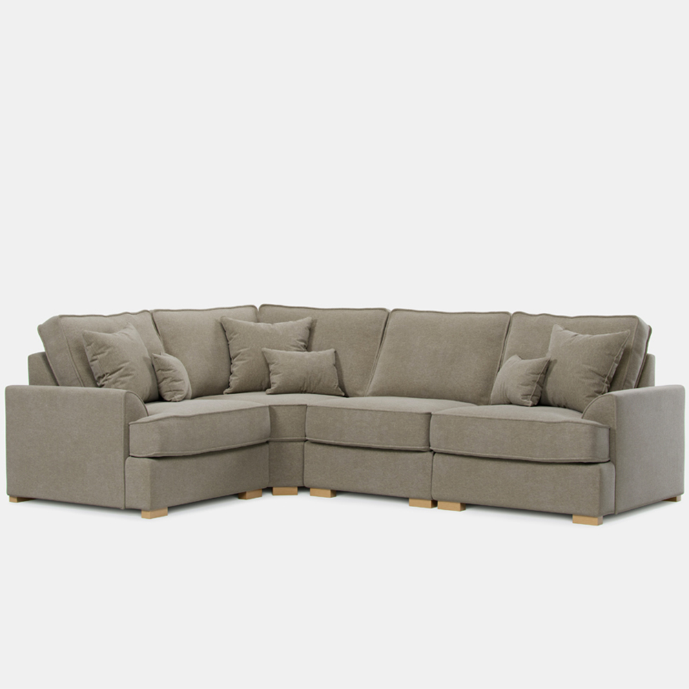 Alba City 5 Seater Fossil Fabric Right Hand Corner Sofa Image 2