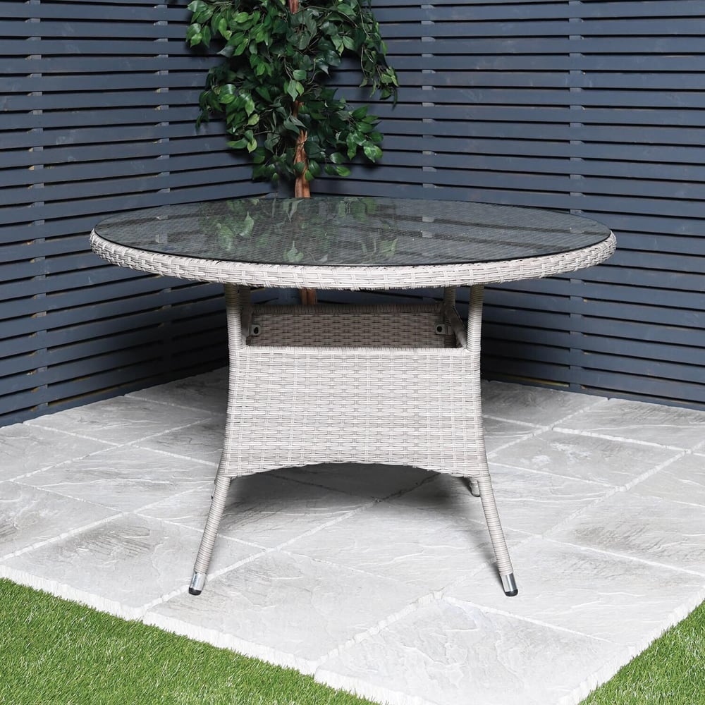 Madrid 4 Seater Rattan Dining Set - Grey Image 3
