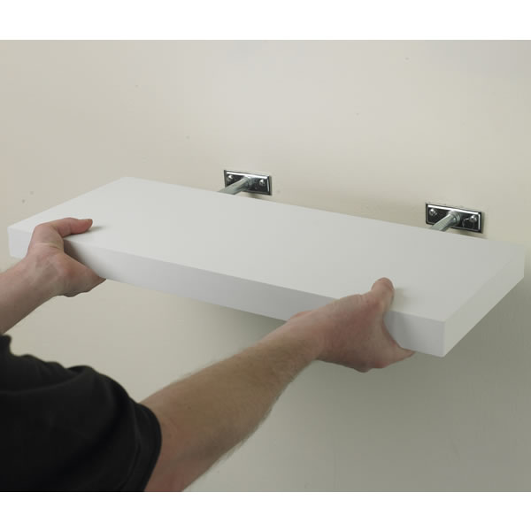 Pratica Tendenza Floating Shelf Kit White 25 x 60cm Wilko