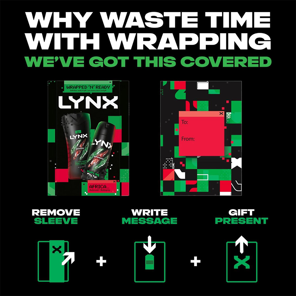 Lynx Africa Men's Body Wash and Body Spray Gift Set 2 Piece Image 3