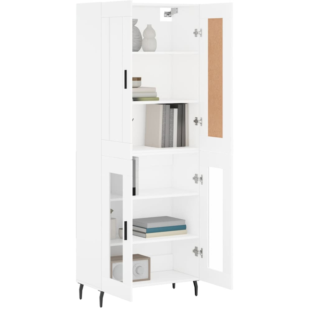 vidaXL 4 Door 3 Shelf White Highboard Image 3