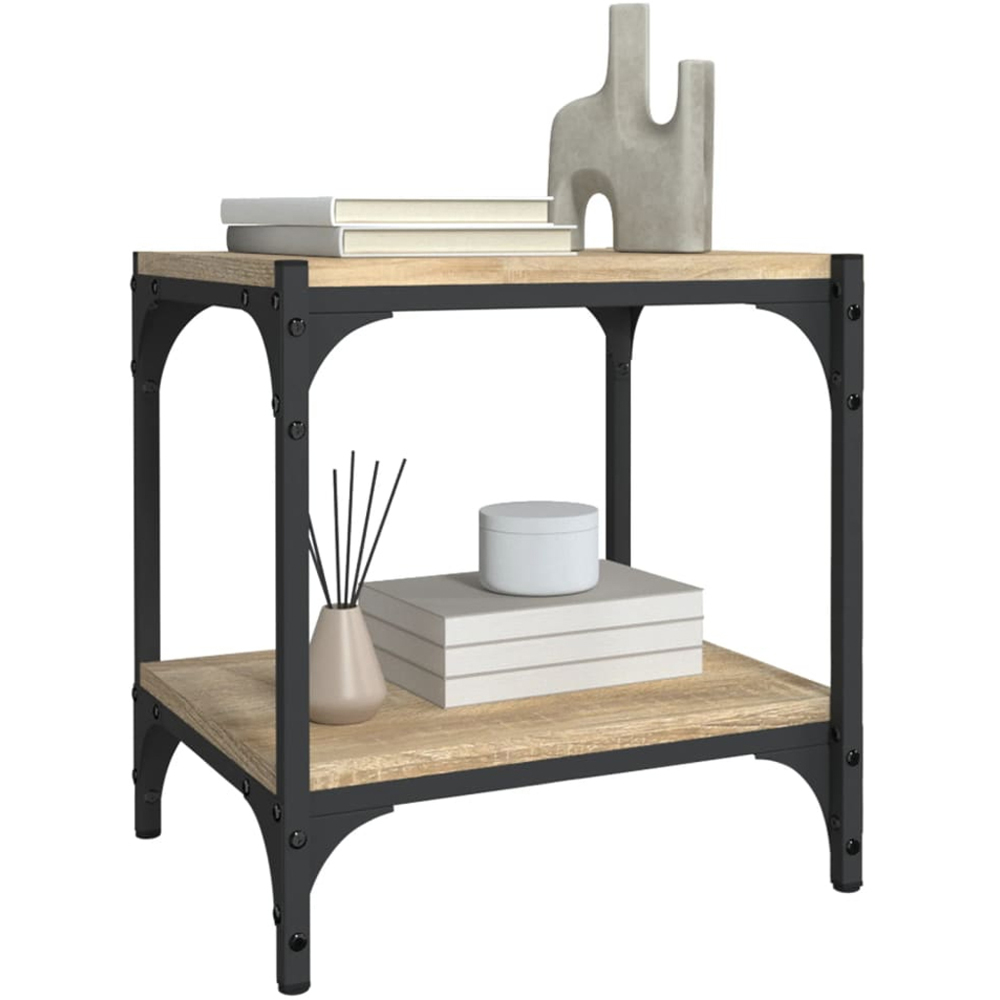 vidaXL Single Shelf Sonoma Oak Industrial Style TV Cabinet Image 4