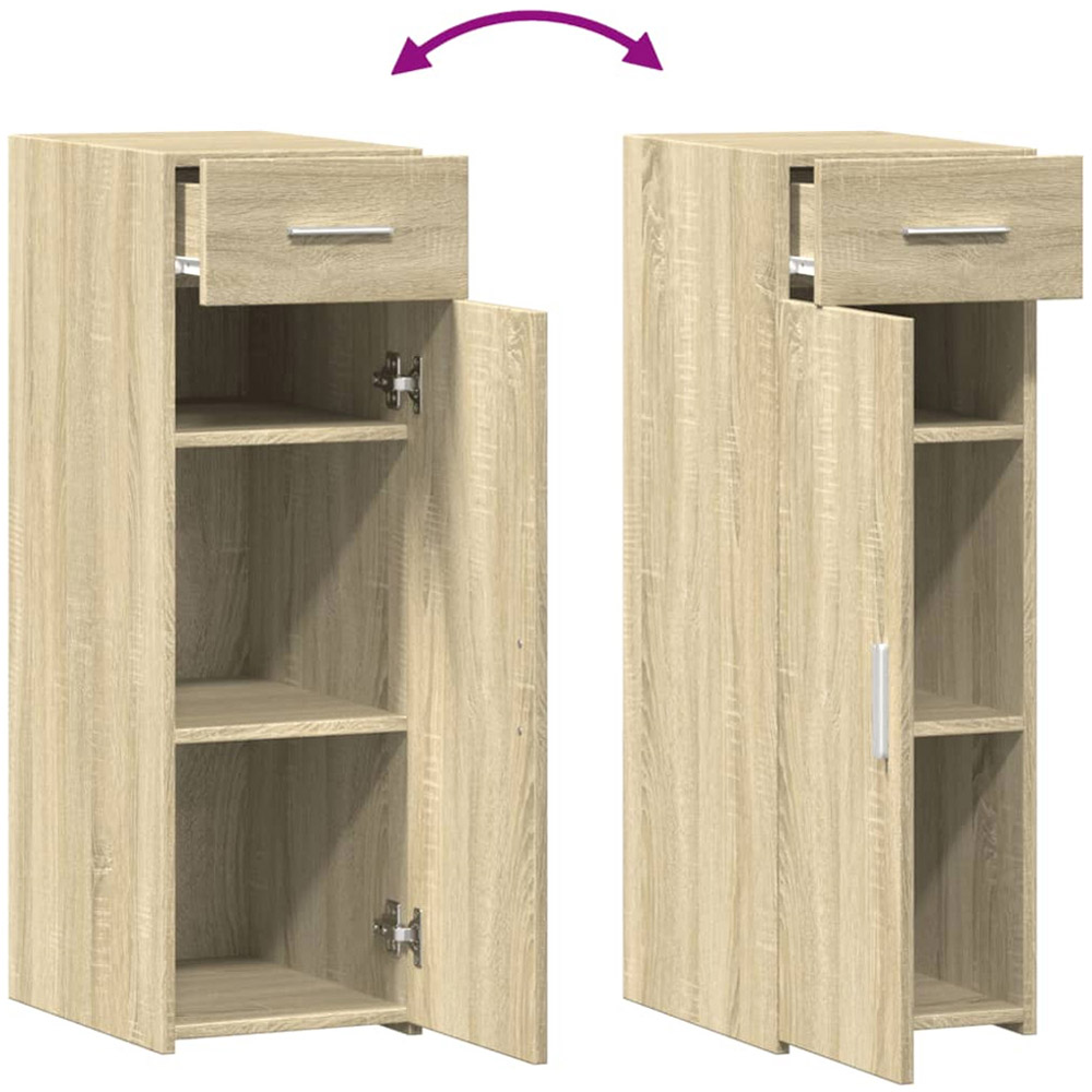 vidaXL Single Door Single Drawer Sonoma Oak Sideboard Image 7