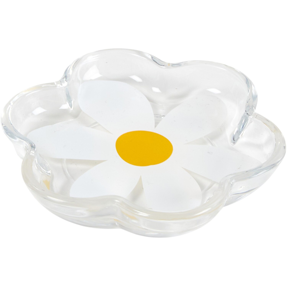 Daisy Glass Soap Dish Clear Image 1
