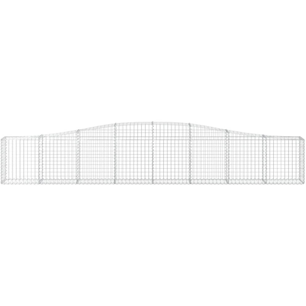 vidaXL Silver Galvanised Iron Arched Gabion Basket 400 x 30 x 60/80cm 6 Pack Image 2