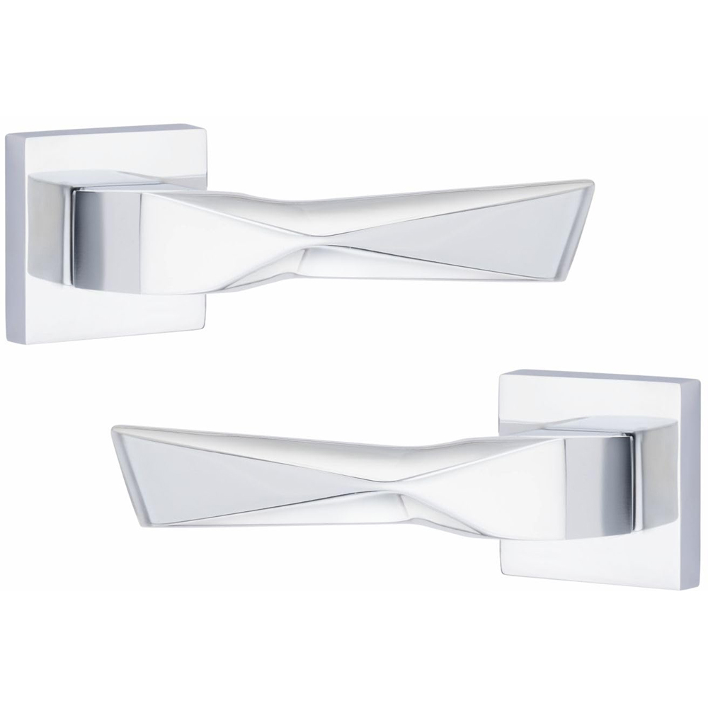 Golden Grace Polished Chrome Aura Euro Lock Door Handle Set Image 2