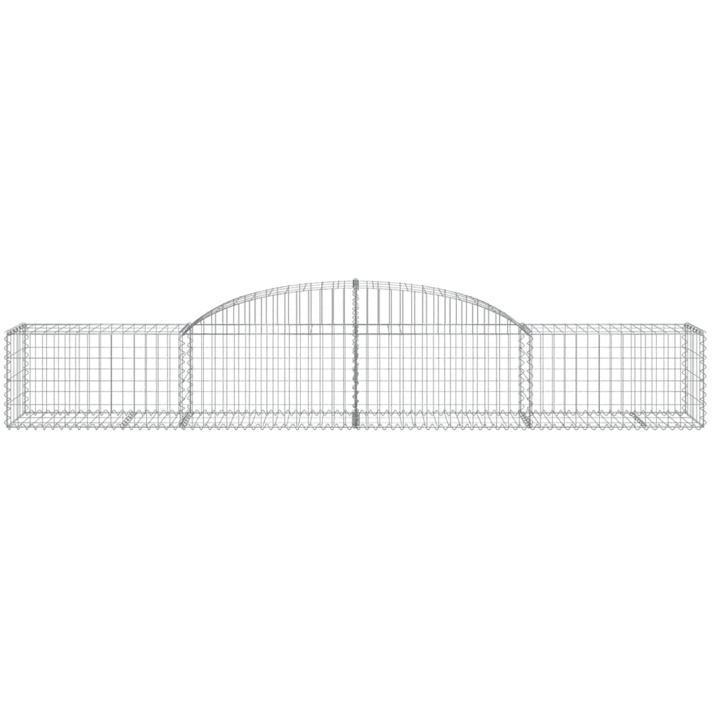 vidaXL Silver Galvanised Iron Arched Gabion Basket 300 x 50 x 40/60cm 25 Pack Image 2