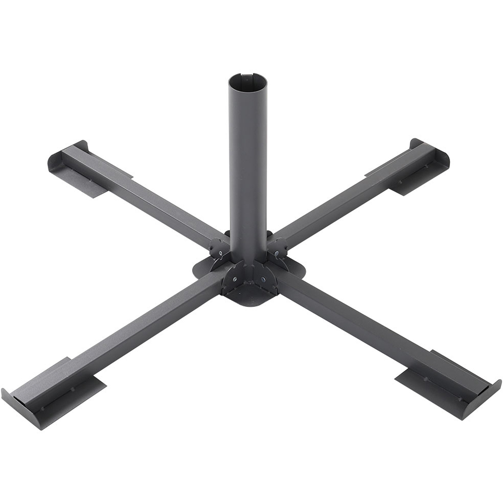 Living and Home Black Crank and Tilt Parasol with Foldable Base 3m Image 4