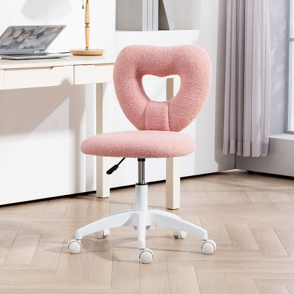 Portland Pink Armless Heart Office Chair Image 3