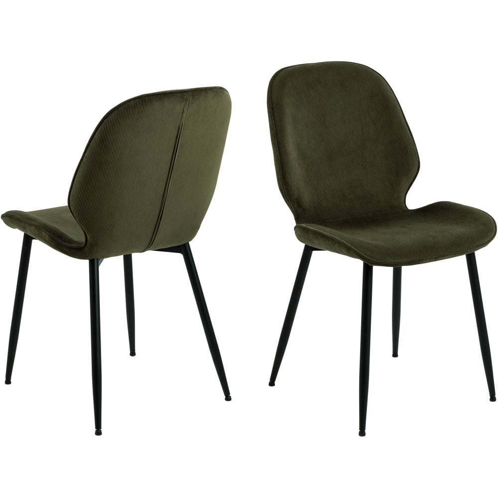 Florence Femke Set of 4 Olive Green Dining Chair Image 2