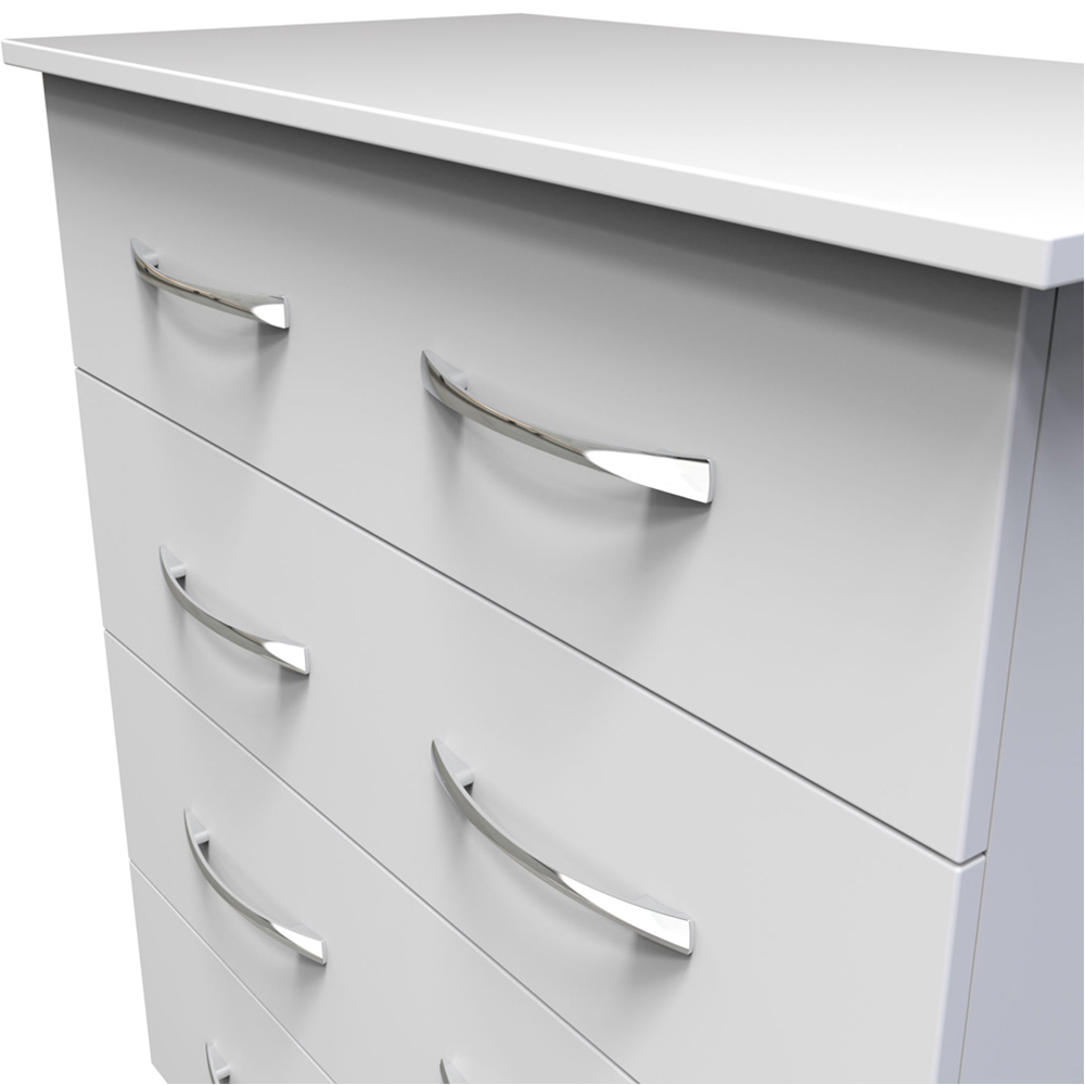 Crowndale Avon 4 Drawer White Matt Chest of Drawers Ready Assembled Image 5