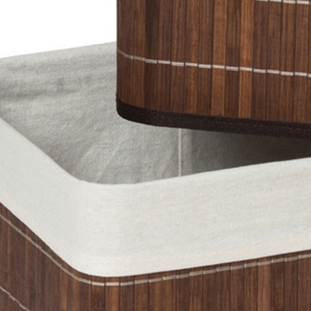 Premier Housewares Kankyo Dark Brown Bamboo Storage Box 2 Pack Image 5