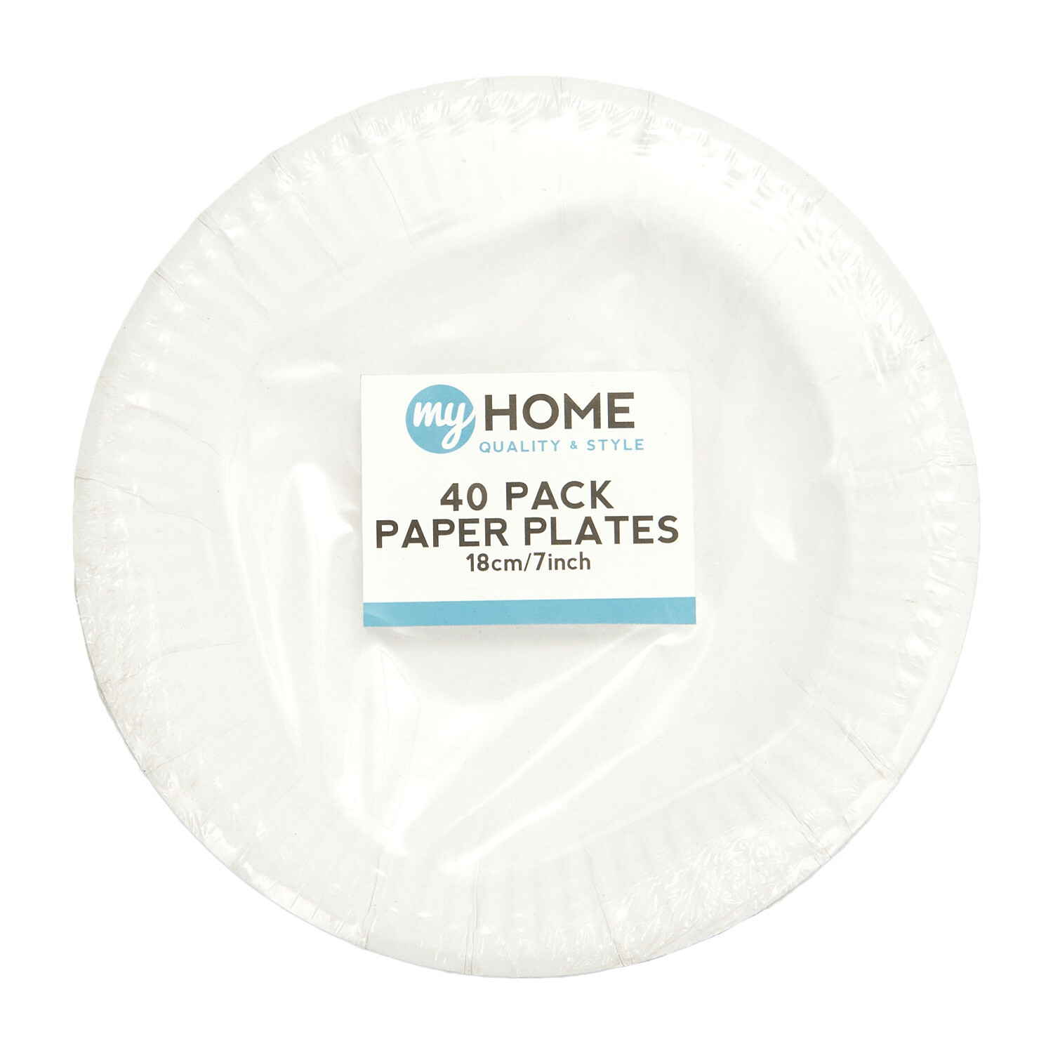 Pack of MyHome Paper Plates - White / 40 Image 1