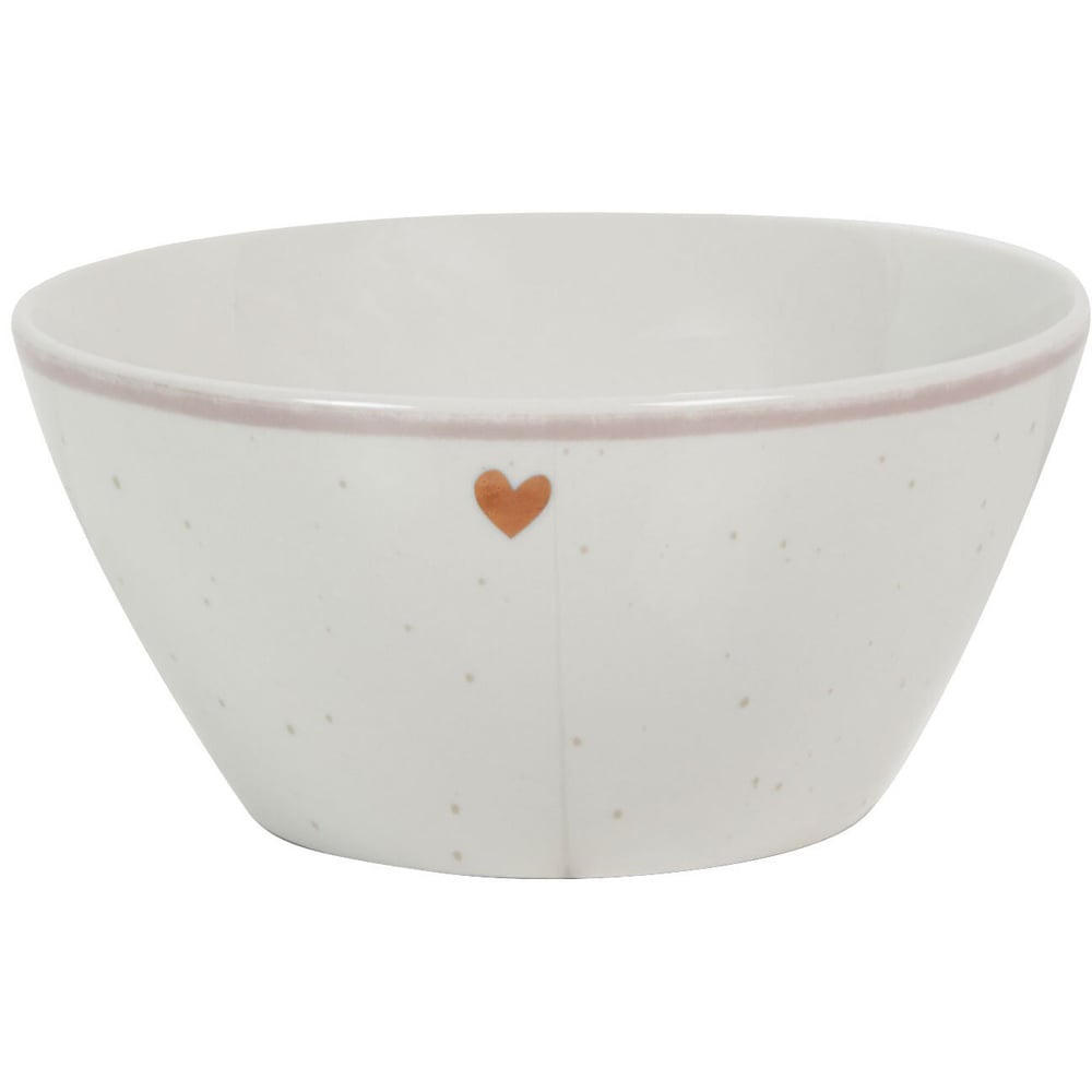 Gold Heart Conical Bowl - White Image 1