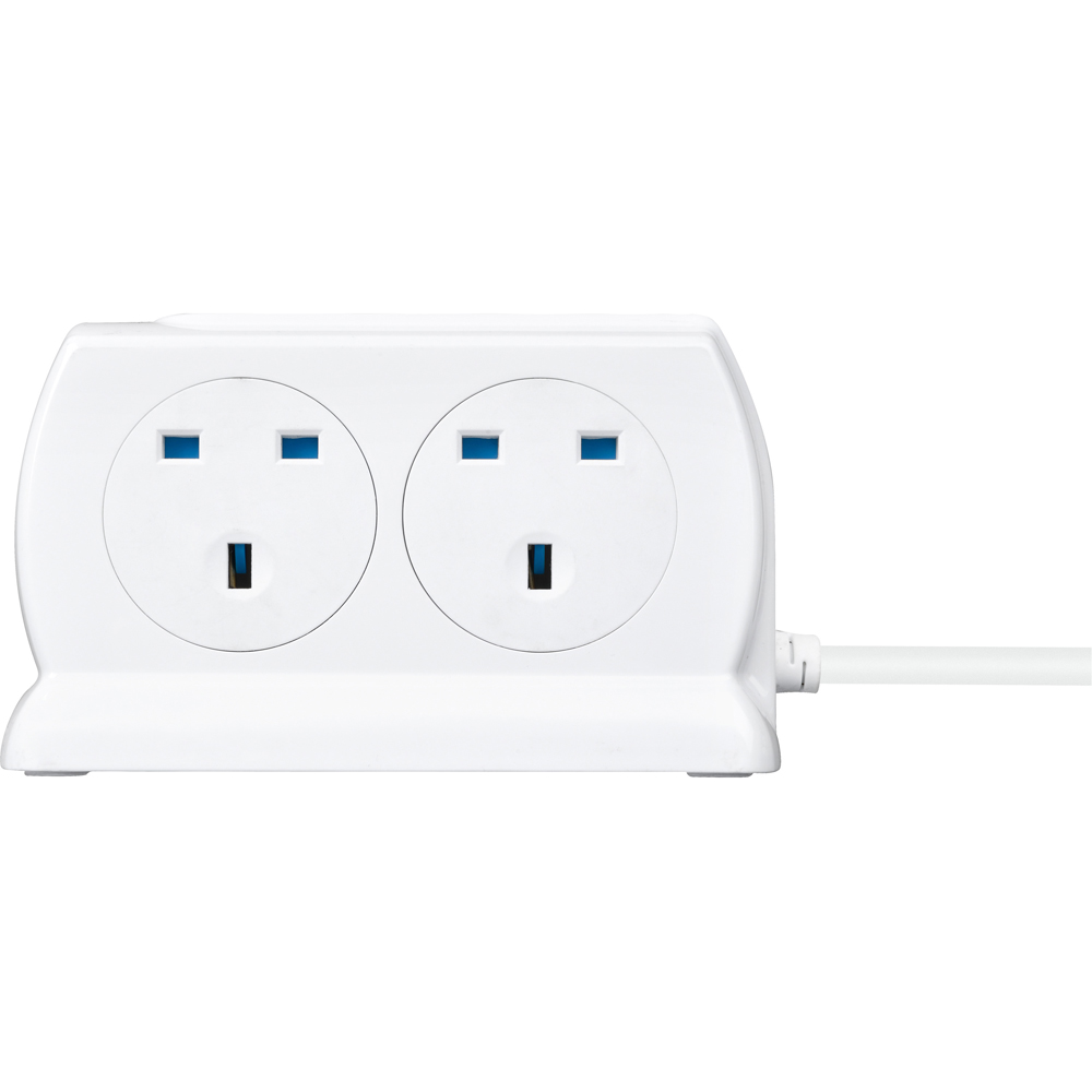 Masterplug Gloss White 4 Socket Switched Compact Surge Extension Lead with USB 2m Image 2