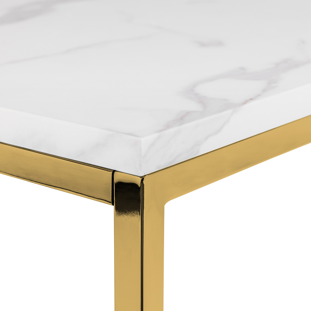 Julian Bowen Scala Gold and White Marble Top Lamp Table Image 4