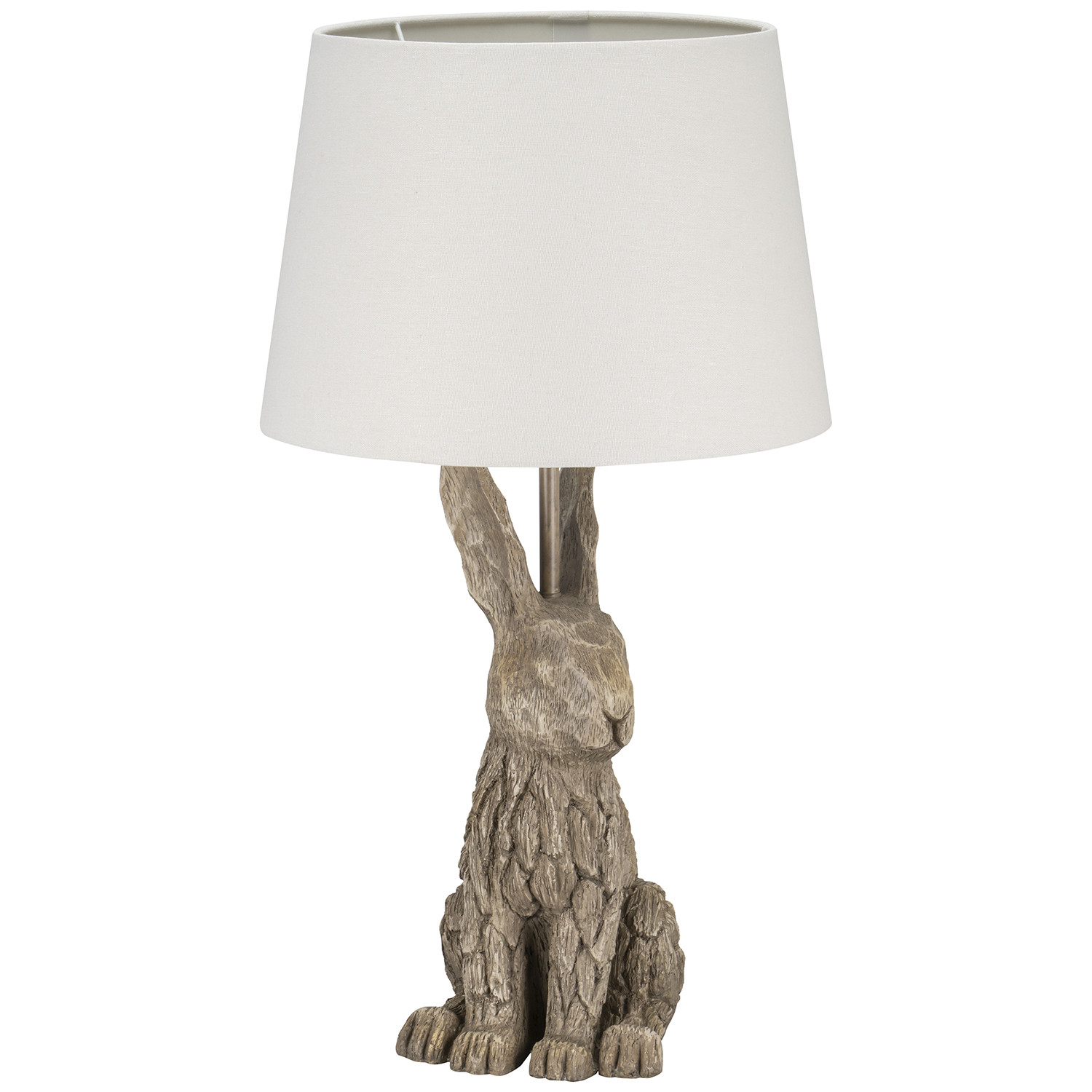Neutral Driftwood Effect Rabbit Table Lamp Image 1