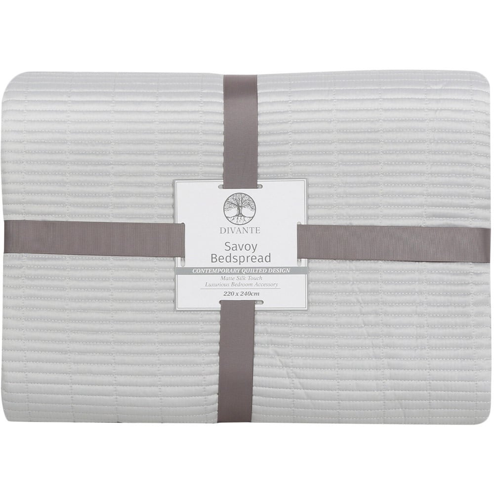 Divante Savoy King Size Silver Quilted Bedspread Image