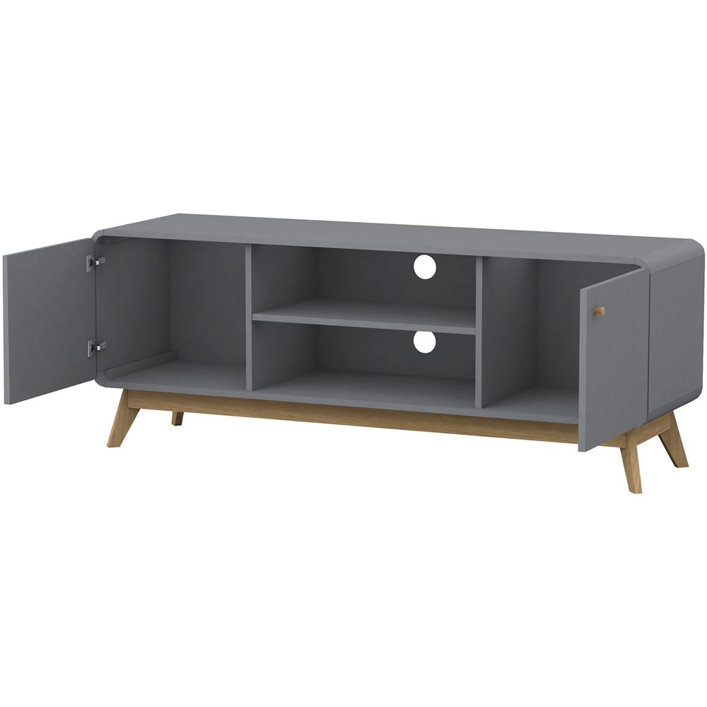 Loft24 Cassie 2 Door 2 Shelf Grey TV Stand Image 3