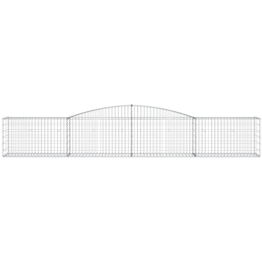 vidaXL Silver Galvanised Iron Arched Gabion Basket 60/80 x 50 x 400cm 10 Pack Image 3