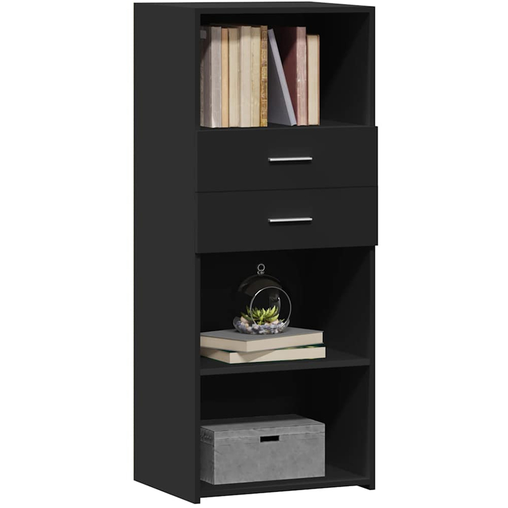 vidaXL 2 Drawer 3 Open Shelf Black Highboard Image 3