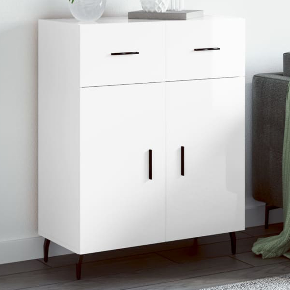 vidaXL 2 Door 2 Drawer White Sideboard Image 1