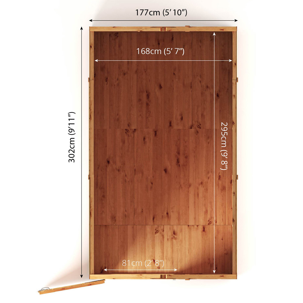 Mercia Woodsman 10 x 6ft Shiplap Glass Apex Shed Image 8