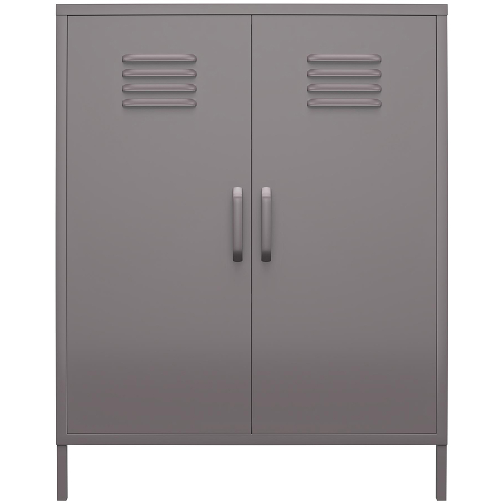 Dorel Bradford 2 Door 3 Shelf Grey Metal Storage Cabinet Image 3
