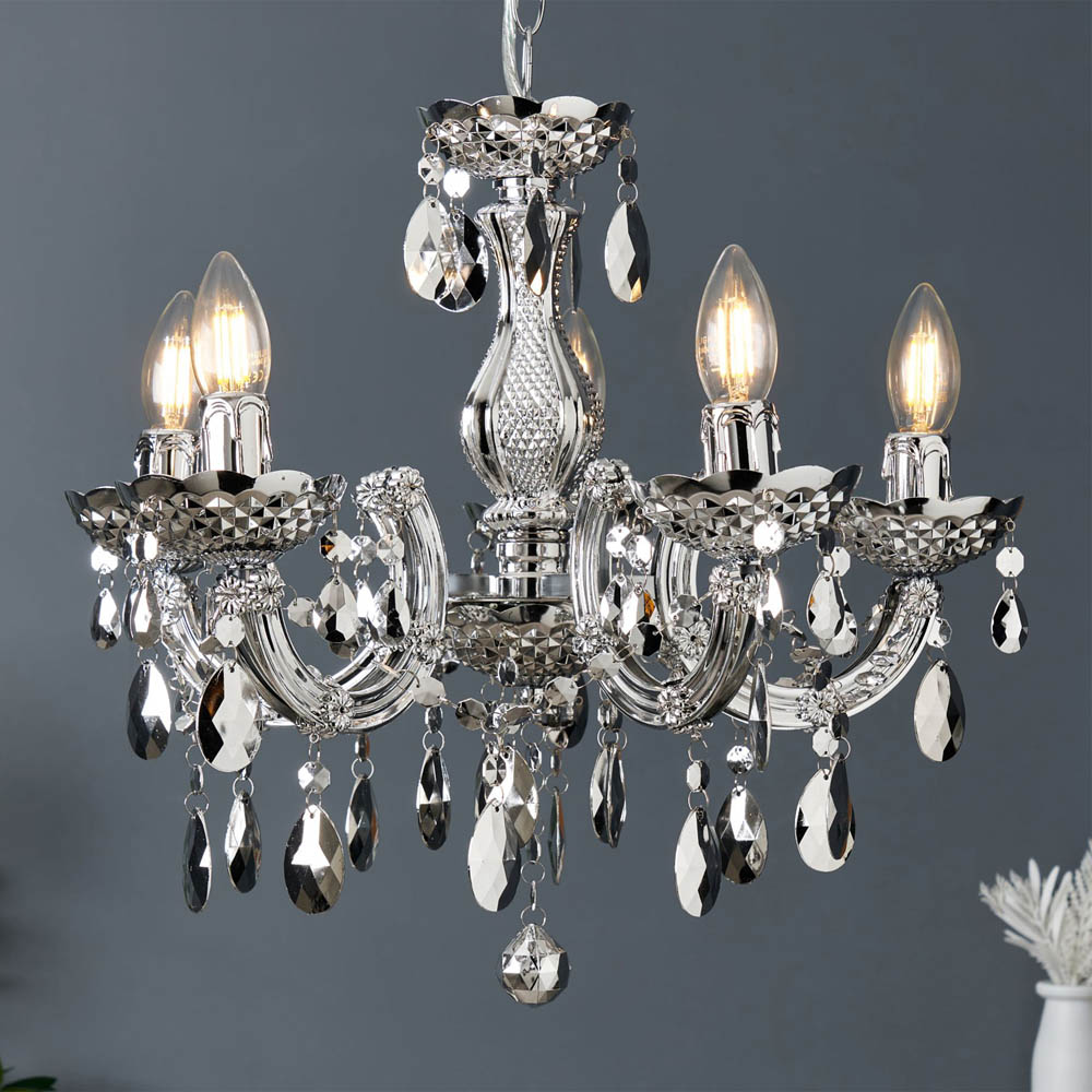 Inlight Marie Therese 5 Light Silver Chandelier Image 5