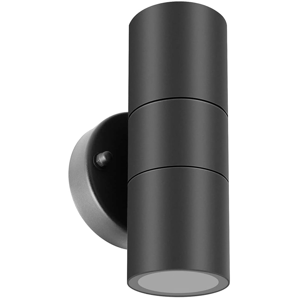 ATEK GU10 Black Aluminium Exterior Sconce Up Down Outdoor Wall Light Image 1