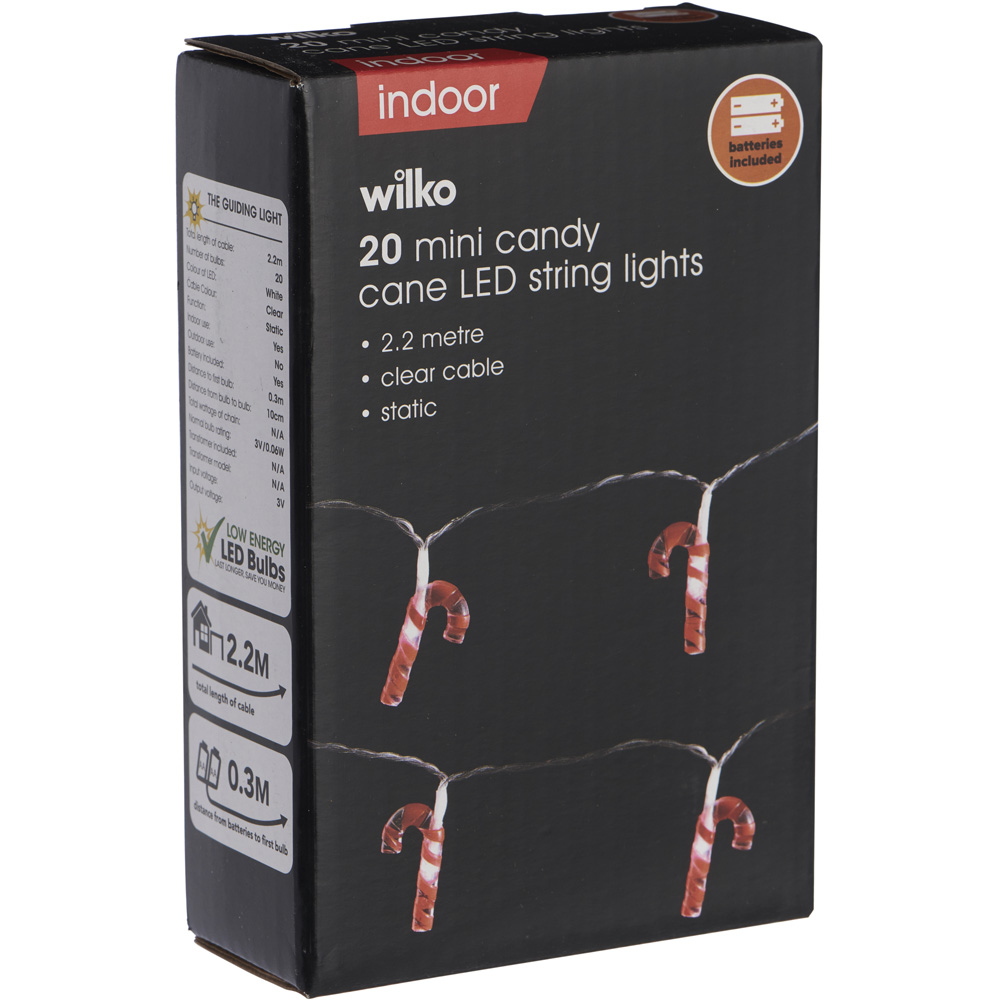 Wilko 20 B/O Mini Candy Cane LED String Lights Image 7