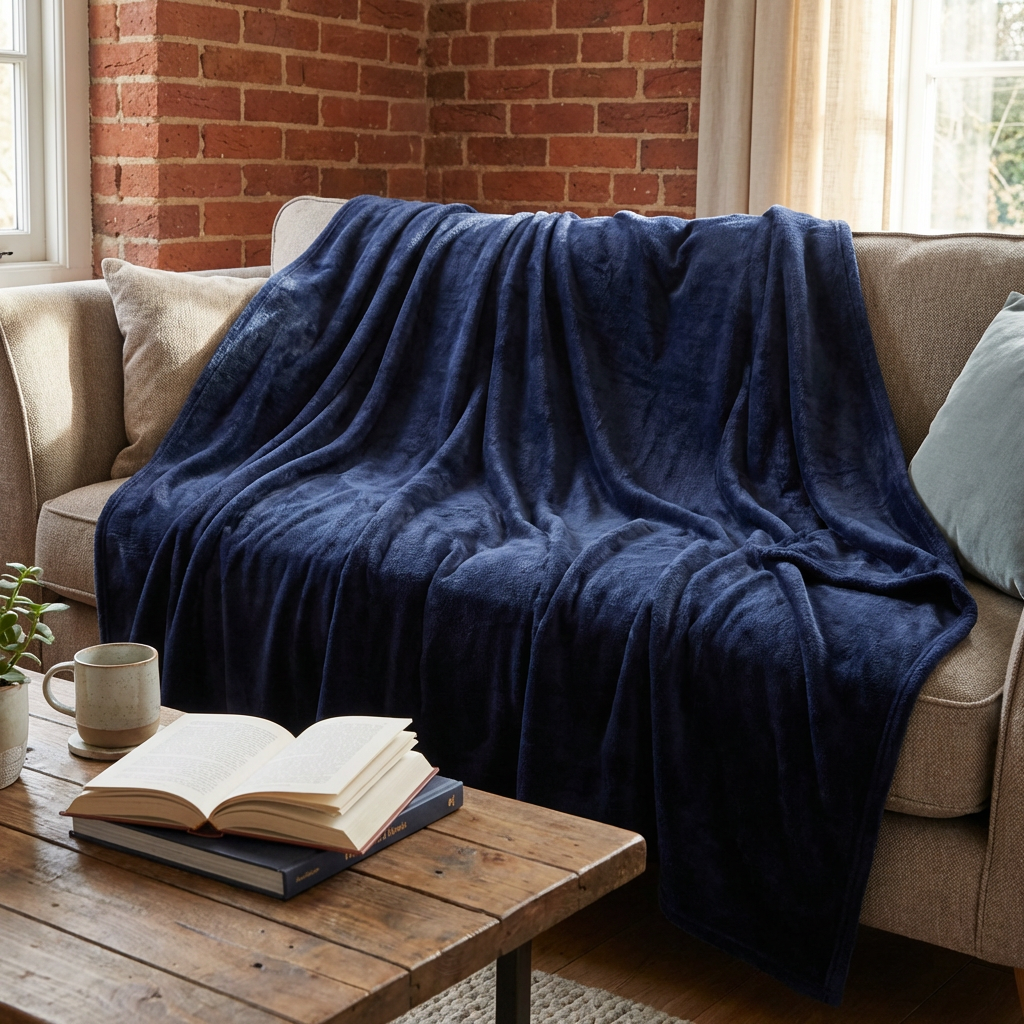 Family Sized Throw - Navy Image 7