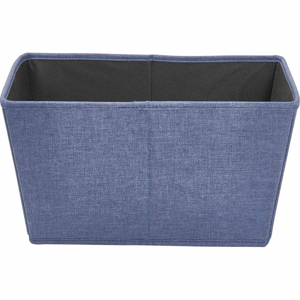 Wilko Blue Faux Linen Tote Large Wilko