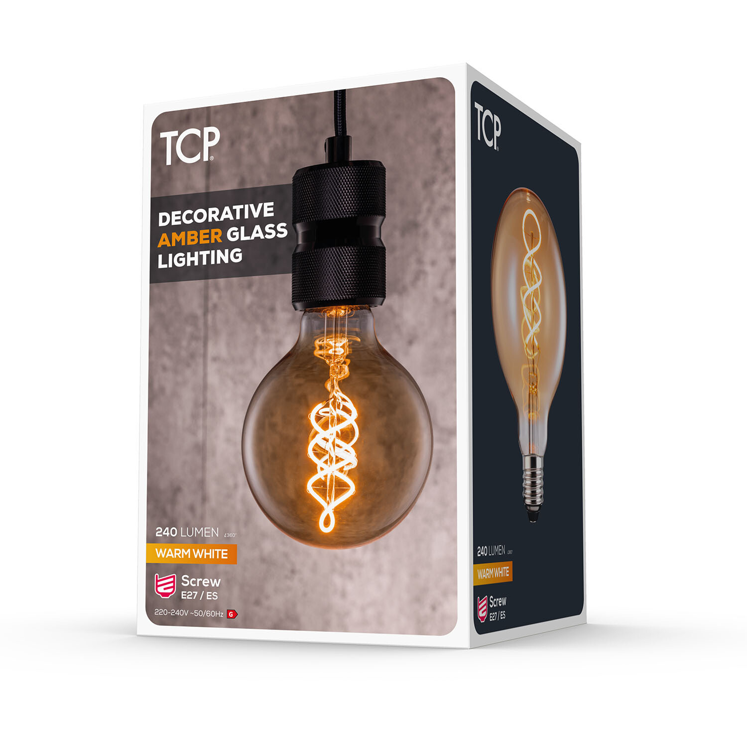 TCP Decorative Filament Amber G95 240L E27 Bulb Warm White Image 3