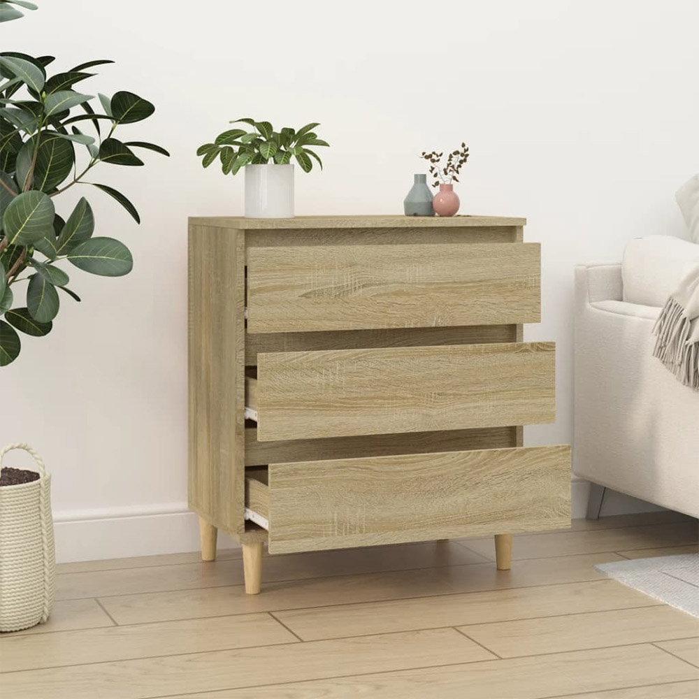vidaXL Single Door Single Smoked Oak Sideboard Image 3
