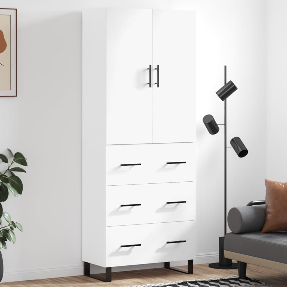 vidaXL 2 Door 3 Drawer White Highboard Image 1